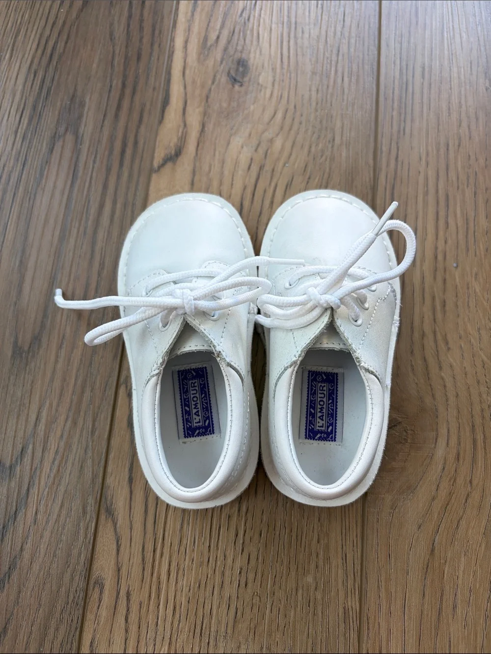 L'Amour | Tyler White Leather Kids Lace Up Dress Shoes